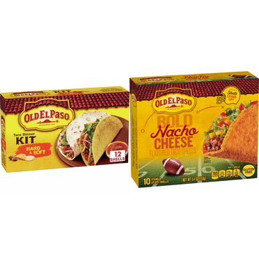 Old El Paso Hard & Soft Shell Taco Dinner Kit - 11.4oz - Old El Paso Gluten Free Bold Nacho Cheese Taco Shells - 5.4oz