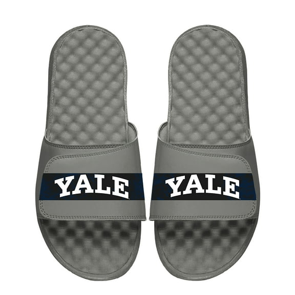 Men's ISlide Gray Yale Bulldogs Distressed Slide Sandals