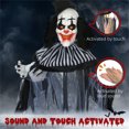 thumbnail image 3 of 72" Halloween Animatronics Standing Clown Animated Decoration with Spooky and Light-Up Eyes/Creepy Sound/Moving Arms & Head (Sound Activated) for Halloween Decorations Outdoor Indoor, 3 of 8