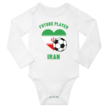 

Future Iran Soccer Player Baby Long Slevve Rompers (White 18-24 Months)