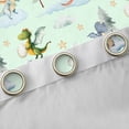 thumbnail image 4 of Feelyou Dreamy Cute Dragon Curtains Pack of 2 (42x84 Each) for Kids, Tree Plant Botanical Curtains Blackout, Green Cartoon Dinosaur Bedroom Curtains, Blackout Curtains Bedroom Decor, 4 of 6