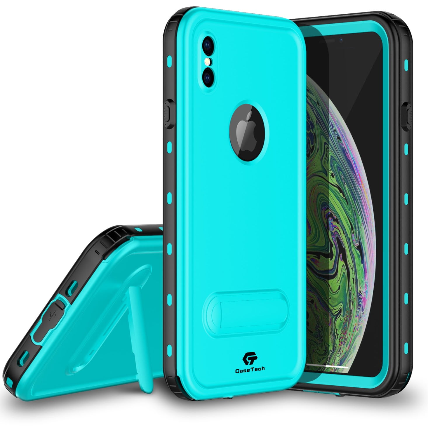 iPhone Xs Max Waterproof Case, CaseTech DOT Series, Shockproof