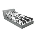 thumbnail image 2 of Ambesonne Tribal Fitted Sheet & Pillow Sham Set, Prehistoric Cave, Twinxl, Black White, 2 of 2