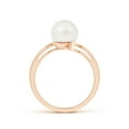 thumbnail image 2 of ANGARA Solitaire Freshwater Cultured Pearl Bypass Ring in 14K Rose Gold for Women | June Birthstone Jewelry for Her, 2 of 10