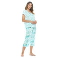 thumbnail image 2 of Casual Nights Women's Short Sleeve Embroidered Floral Capri Pajama Set, 2 of 5