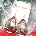 thumbnail image 3 of JYYYBF Women Winter Christmas Wooden Earrings Elk Snowman Santa Claus Pierce Dangle Earrings Accessory, 3 of 8