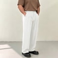 thumbnail image 3 of Mens Baggy Casual Dress Pants Lightweight Pleated Old Money Wide Leg Vintage Relaxed Fit Slacks Work Office Trousers, 3 of 7