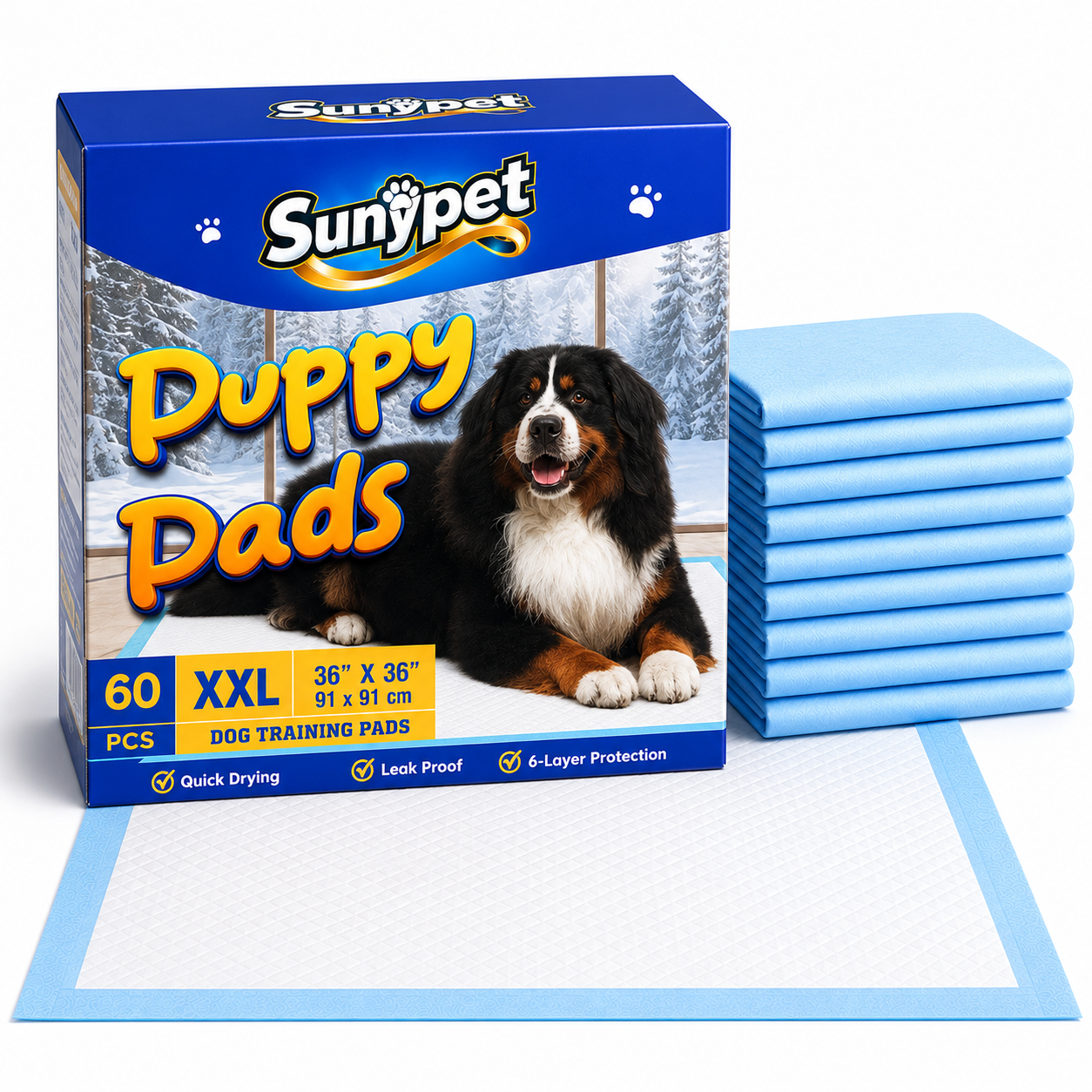 Sunypet Puppy Pads, XXL 36x36 Inches, 60 Count photo 1