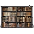 thumbnail image 2 of Bookshelf Backdrop,Book Club Party Decorations,Library Photograph Backdrop for Video Recording,Office Backdrop for Video Conference Meeting,Baby Shower Children Kids Birthday Photo Studio Props 5X3FT, 2 of 5