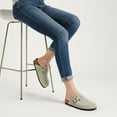 thumbnail image 6 of Ecetana Women's Suede Clogs & Mules Cork Footbed Slip On Leather Mules with Arch Support, 6 of 7