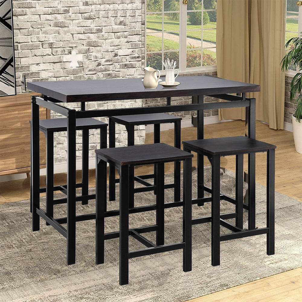 enyopro Dining Table Set for 4 People, 5 Piece Bar Table Set, Vintage