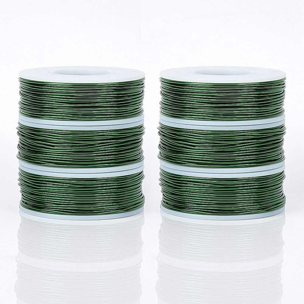 1set Jewelry Kits with Aluminum Wire and Iron Side Cutting Pliers Lime Green 1mm about 23m/roll 6rolls/set