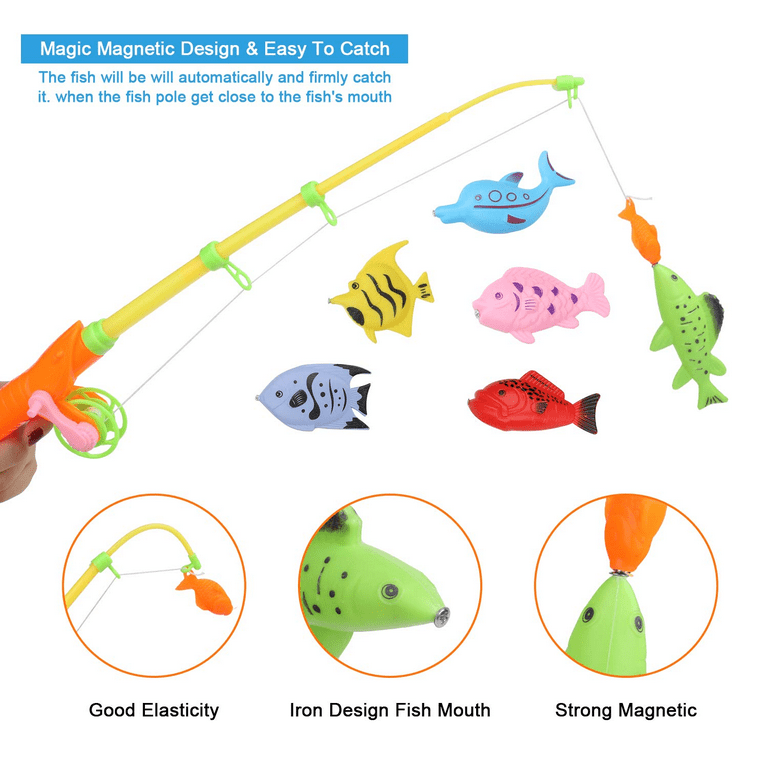 Powiller Magnetic Fishing Toy, 41 PCS Waterproof Magnet Fishing