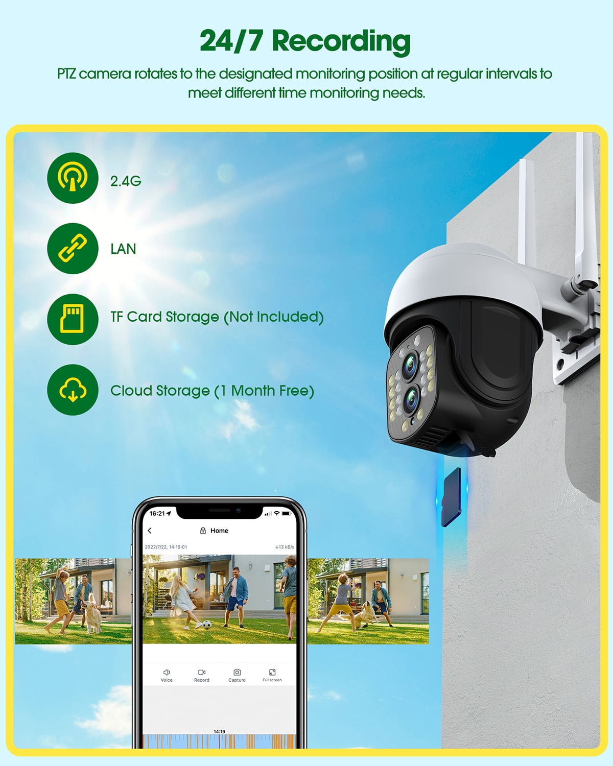 Toguard 4MP Wired Security Camera Dual Lens Zoom Surveillance