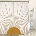 thumbnail image 5 of Abstract Sun Shower Curtain Set 71Wx71H Inches Modern Minimalist Mid Century Aesthetic Mustard Yellow Sunburst Sunrise Boho Simple Polyester Waterproof Cloth Bathroom Curtain with 12 Hooks, 5 of 6