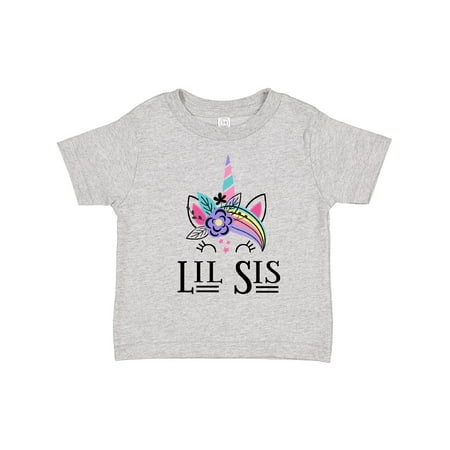 

Inktastic Little Sister Unicorn Lil Sis Outfit Gift Toddler Toddler Girl T-Shirt
