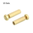 thumbnail image 3 of Uxcell 10mm+3mm M2 Standoff Screws 40 Pack Brass Hex Standoffs Nuts Gold Tone, 3 of 6