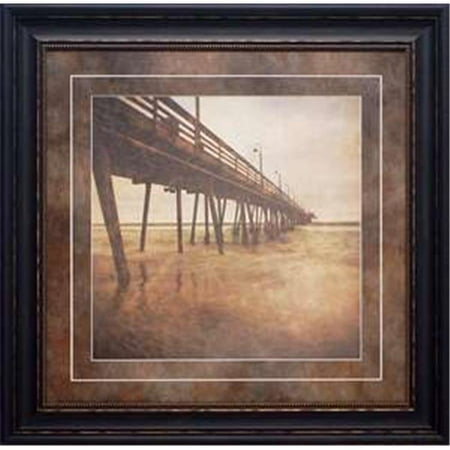 North American Art N1817 30 x 30 in. Vintage Pier I Framed Beach Landscape Art (Best Beaches In North America)