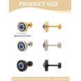 thumbnail image 2 of 6Pcs 3 Colors Stainless Steel Evil Eye Stud Earrings for Men with Resin Mixed Color 8mm 2pcs/color, 2 of 4