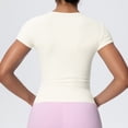 thumbnail image 5 of Lmnyox Women's Athletic Shirts Slim Stretchy Workout Tops Lightweight Breathable Short Sleeve V Neck Sport Tee Shirt, 5 of 9