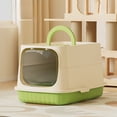 thumbnail image 6 of Tgbvmt Fully Enclosed Plastic Cat Litter Box With Lid Extra Large Space Splash-Proof Odor Isolation Litter Pan With Shovel Non-Slip Burr-Free For Indoor Cats Kittens Toilet Supplies Decor Favors, 6 of 6