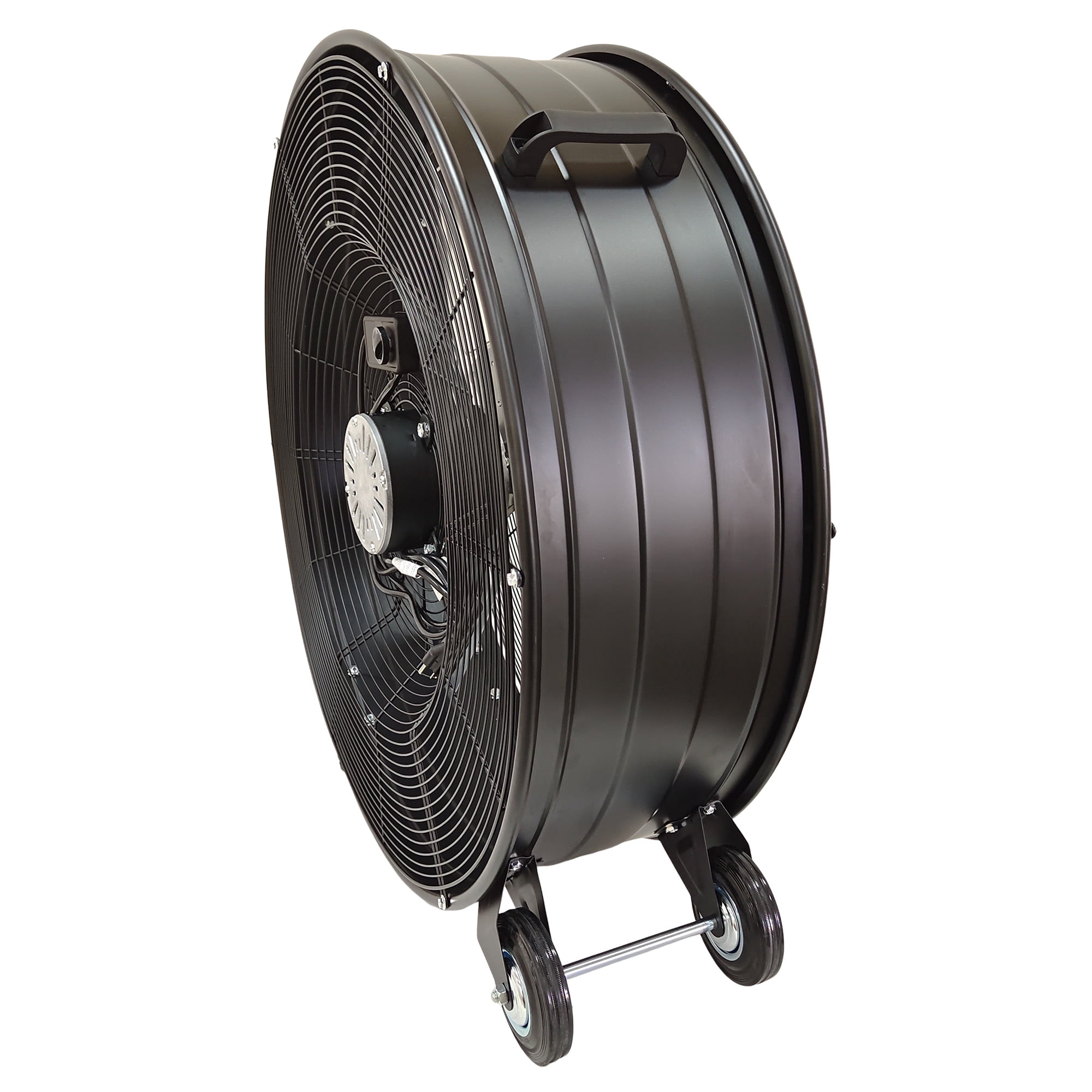 Industrial Drum Fan 30 Inch, Heavy Duty High Velocity Shop Fan with 2 Speed Settings, Pure Copper Motor for Warehouse, Workshop, Garage, Factory, Black