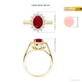 thumbnail image 4 of ANGARA Natural Princess Diana Inspired 1.25 ct Ruby Ring with Diamond Halo in 14K Yellow Gold for Women (Size-8x6mm) | July Birthstone, Anniversary, Jewelry Gift for Women | Natural Ruby Ring, 4 of 9