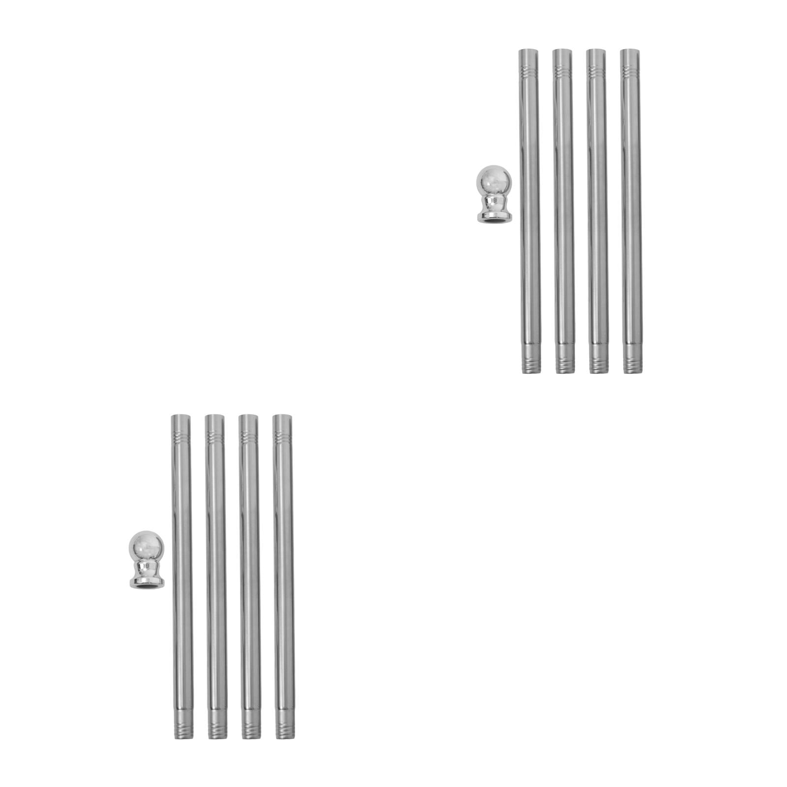 Worgeous 2pcs Stainless Steel Flagpole for Patio, Porch Flag Holder Adjustable Flagpole Heavy Duty Garden Flagpole for Outside House Garden Yard Accessories Silver