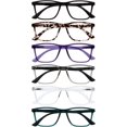 thumbnail image 1 of OPULIZE NYX Reading Glasses with Blue Light Blocking for Women Men, Rectangular Frame with UV & Eyestrain Protection, 1 of 7