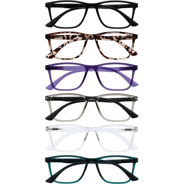 OPULIZE NYX Reading Glasses with Blue Light Blocking for Women Men, Rectangular Frame with UV & Eyestrain Protection