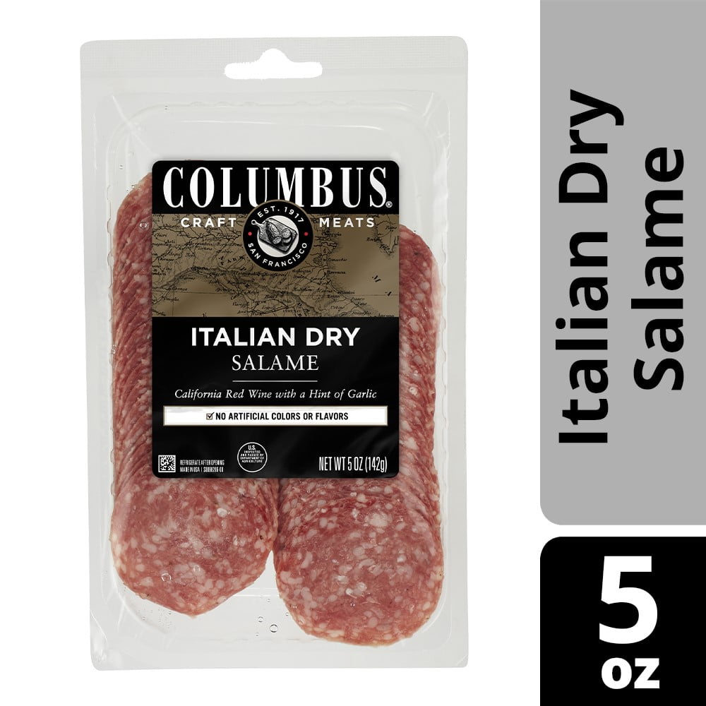 COLUMBUS Sliced Italian Dry Salami, Made with California Red Wine ...