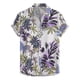 thumbnail image 1 of Camisas Para Hombre Manga Larga Casual Hombres Solapa Estampado Contraste Color Manga corta Puño Botón Estilo puerto Camisa floral Playa de Top de verano hawaiano (Purple, XL), 1 of 3