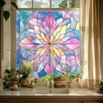 thumbnail image 1 of Green Fan-Shaped Art Glass Window Film for Privacy and - Static Cling Sticker for Windows Doors Bathrooms Kitchens, 1 of 6