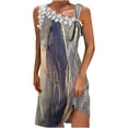 thumbnail image 2 of SMihono Robe d'Été Grande Taille pour Femmes 2023 Mode d'Été Imprimée Col Rond Sans Manches Robe à Épaules Dénudées, 2 of 5