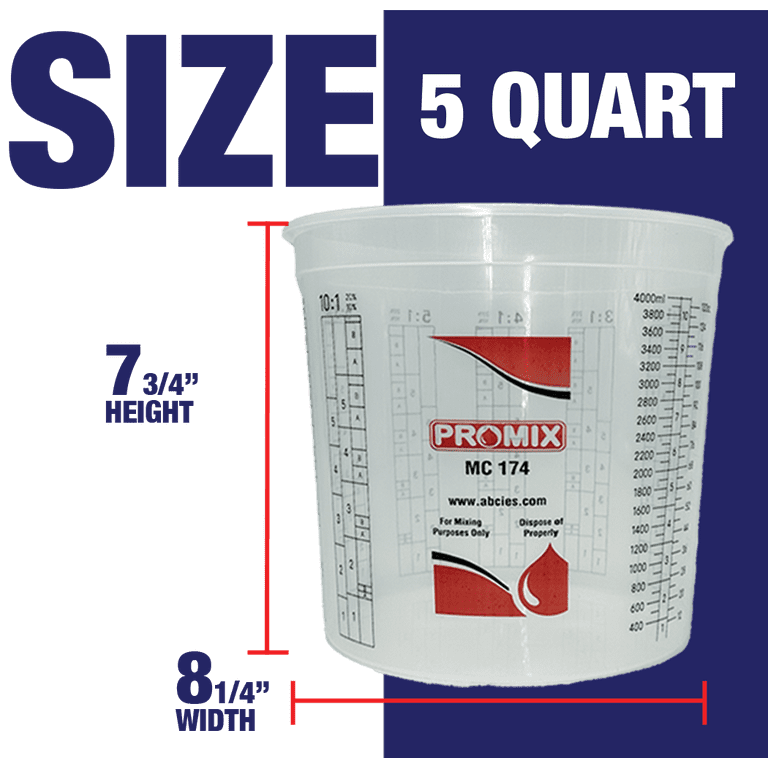 KOHAND 48 Pack 45 OZ Graduated Plastic Mixing Cups, Clear Paint Mixing Cups  with Multiple Mixing Ratios for Paint, Epoxy, Resin, Art, Kitchen