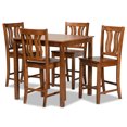thumbnail image 2 of Baxton Studio Fenton Modern and Contemporary Transitional Walnut Brown Finished Wood 5-Piece Pub Set, 2 of 9