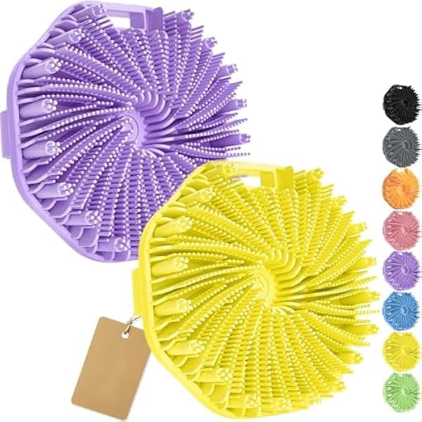 wonima11 2Pcs Silicone Body Scrubber, Exfoliating Body Scrubber for Sensitive Skin, Silicone Scrubber Body, Silicones Body Brush for Showering