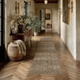 thumbnail image 2 of BERTHMEER 2.6'x10' Long Runner Rugs for Hallway Kitchen Bedroom Bathroom Entryway Entrance Oriental Floral Vintage Farmhouse Machine Washable Non-slip Traditional Distressed Rugs, Brown, 2 of 5