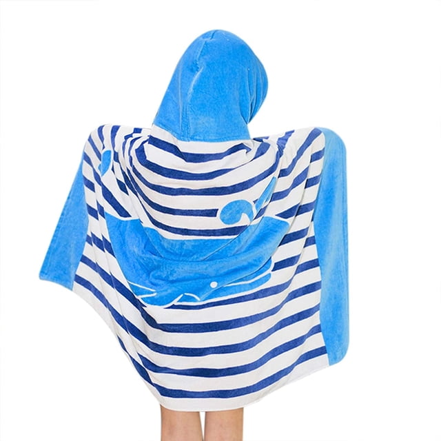 Toalla de baño para niños, envoltura para niños y niñas, toallas de playa con capucha para piscina, albornoz, algodón absorbente de felpa suave WD.WDQZL Ropa
