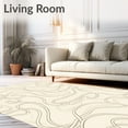 thumbnail image 2 of ODIKA 6'x9' Machine Washable Non-Slip Area Rug, Modern Featuring Subtle Interlocking Wave High Traffic Rug with Pad, Beige, 572885, 2 of 8