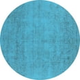 thumbnail image 1 of Ahgly Company Indoor Round Oriental Light Blue Industrial Area Rugs, 3' Round, 1 of 4