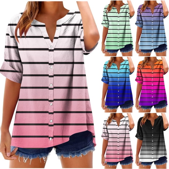 ATENAR Womens Shirts Soft Lightweight Shirts for Women Loose Tee Pink XL