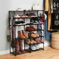 thumbnail image 4 of Mainstays 7-Tier Space-Saving Shoe Rack, Holds up to 21 Pairs, Black, 4 of 10
