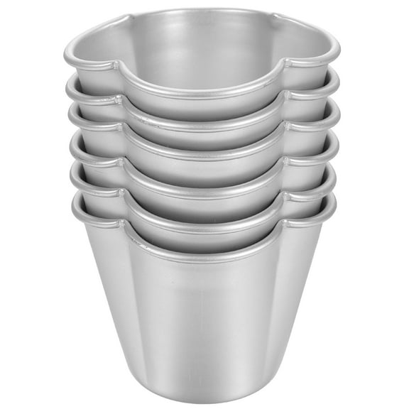 ELAYARD Set of 6 Aluminum Muffin Cups, Non-Stick Pudding Molds for Baking, Cooking, Easy to Clean and