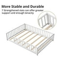 thumbnail image 5 of Full Floor Bed for Kids Toddlers, Solid Wood Multifunctional Montessori Bed Frame with Safety Guardrails, Without Door, Easy Assemble, White, 5 of 7