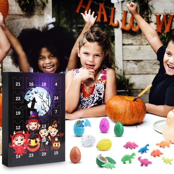 AYktou Halloween Decorations,Halloween Party Favors,Halloween Party Decorations 2023 Halloween Advent Calendar,24 Dinosaur Eggs Advent Calendar