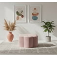 thumbnail image 2 of Meridian Furniture Daisy Flower Shaped Pink Velvet Ottoman, 2 of 5