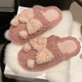 thumbnail image 6 of Heisall Women's Slippers Plush Bow-Adorned House Shoes with Anti-Slip Sole, Soft Comfortable Indoor Fuzzy Winter Slippers in Pink/Black/White for Cozy Homewear, 6 of 9