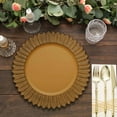 thumbnail image 4 of Efavormart 6 Pack | 13" Matte Mustard Yellow Sunflower Plastic Dinner Charger Plates, Disposable Round Serving Trays, 4 of 11