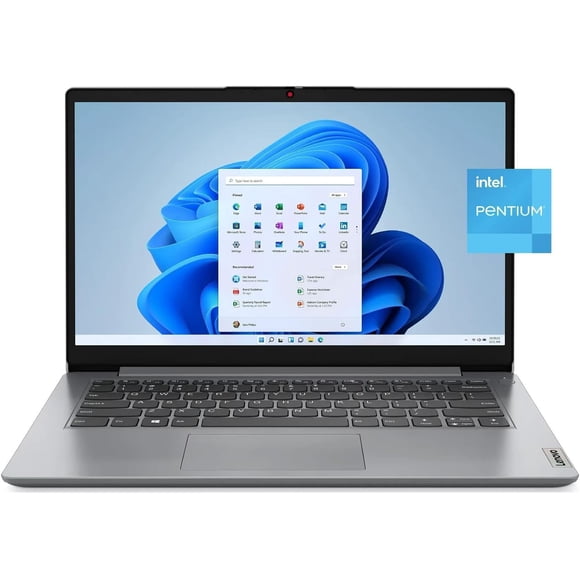 Refurbished (Good) Lenovo IdeaPad 1i 14.0 HD Laptop (Intel Pentium N5030, 4GB RAM, 128GB eMMC, Windows 11 S Mode) - Cloud Grey (82V6001DUS)